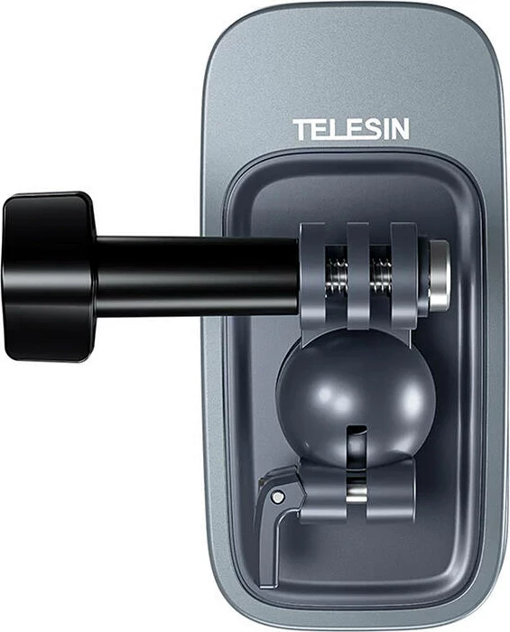 Univerzalen nosilec za športne kamere, s magnetnim sponkom in 360° vrtljivo glavo, črn — Telesin GP-JFM-002