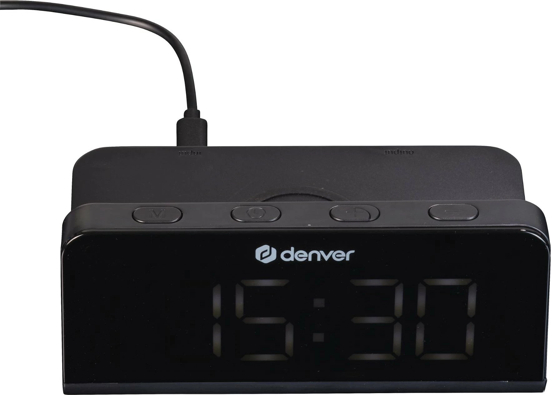 Brezžično polnjenje in radio-ura Denver ECQ-103, črn
