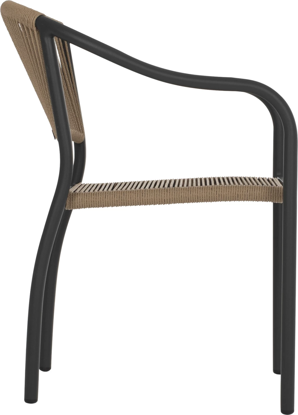 Stol iz aluminija FH5856.02 ogleno siva s PE pleteno vrvjo 57x63x80H