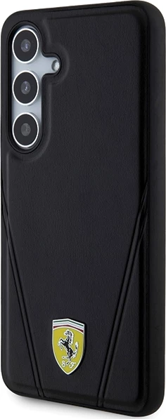 Zaščitni ovitek Ferrari Hot Stamp V Lines MagSafe za Samsung Galaxy S24+, črn
