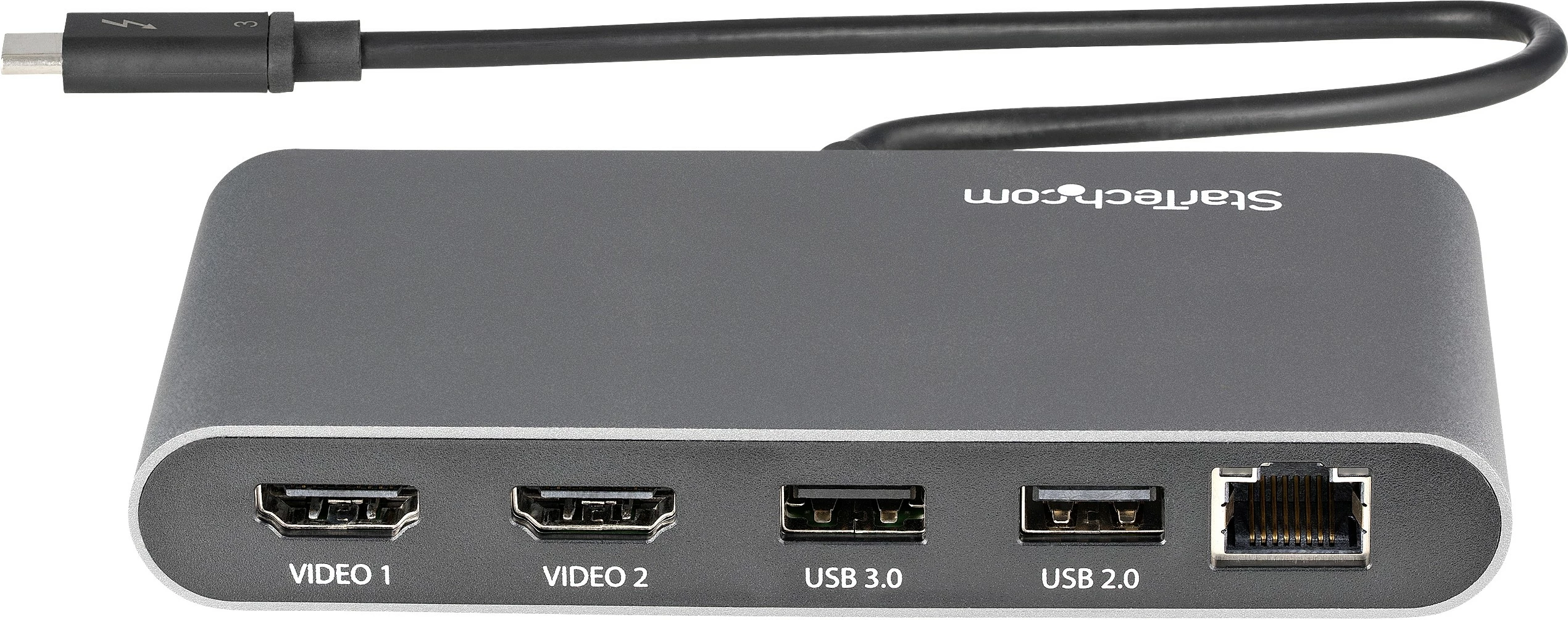 Mini priključna postaja Thunderbolt 3 StarTech, 2x HDMI, 1x LAN, 1x USB 3.0, 1x USB 2.0, siva