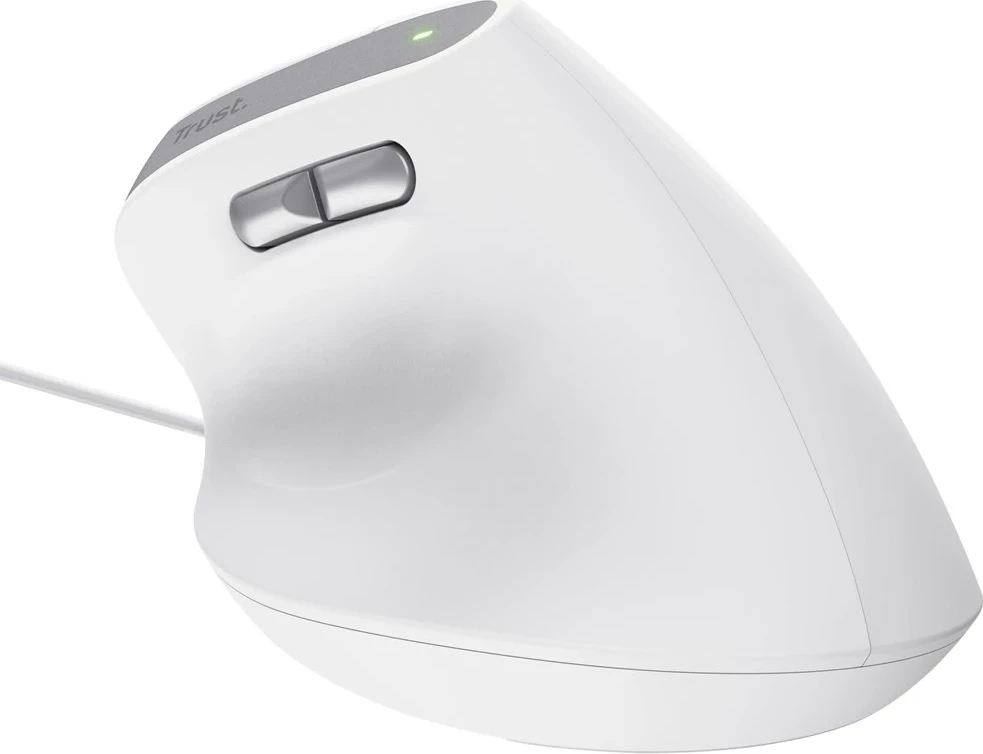 Ergonomski pisarniški miš Bayo II, Trust, 2400 DPI, bela