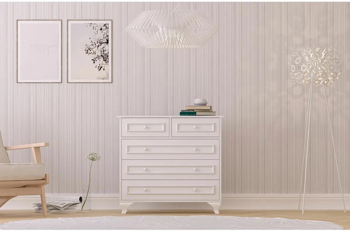 Komoda v mat beli barvi Skye Decor, RB-186-06