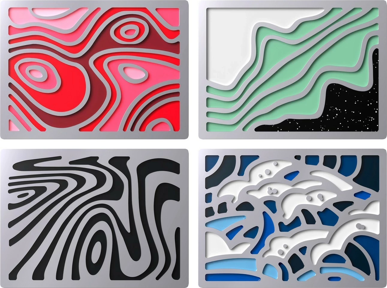 Set magnetnih značk za tipkovnico HyperX Abstract Series, kovina, 4 kosi, mešano