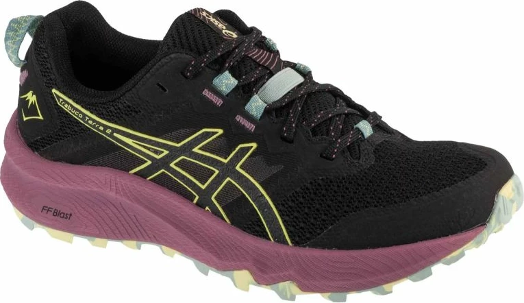 Tekstilno-sintetične črne tekaške atletske copate Asics, ženske