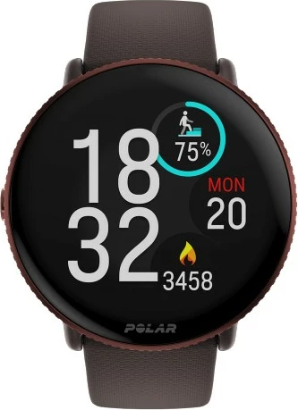 Pametna ura Polar Ignite 3 Titanium, silikonski/usnjen pašček, rjava