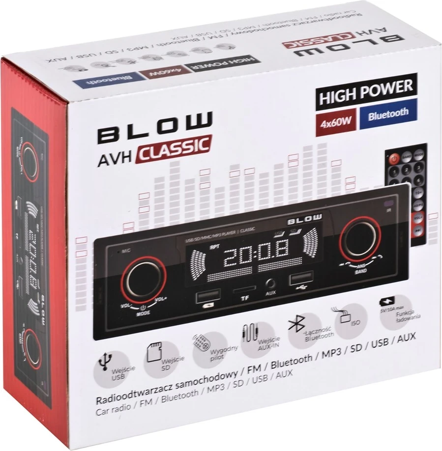 Avtoradio Blow AVH CLASSIC, črn