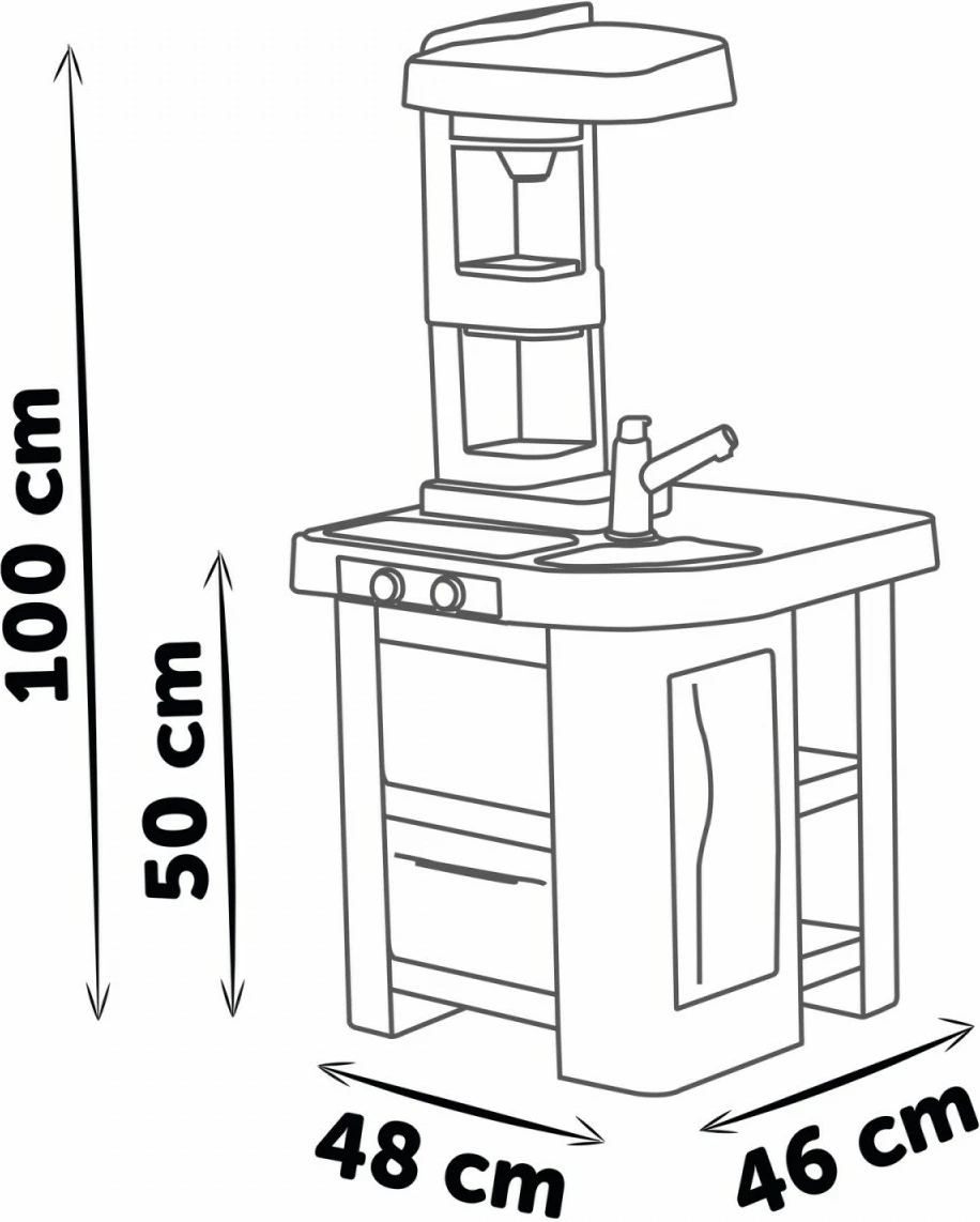 Elektronska igralna kuhinja miniTefal Studio Smoby, plastika, sivo/bele, z dodatki
