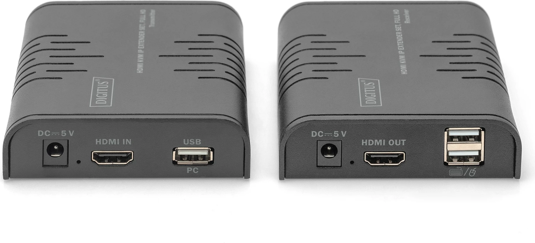 HDMI KVM oddajnik in sprejemnik Digitus, Full HD 1080p, 120 m, črn