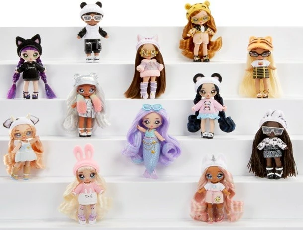 Set miniaturnih lutk, 12 kosov, večbarven - Na! Na! Na! Surprise Minis, MGA