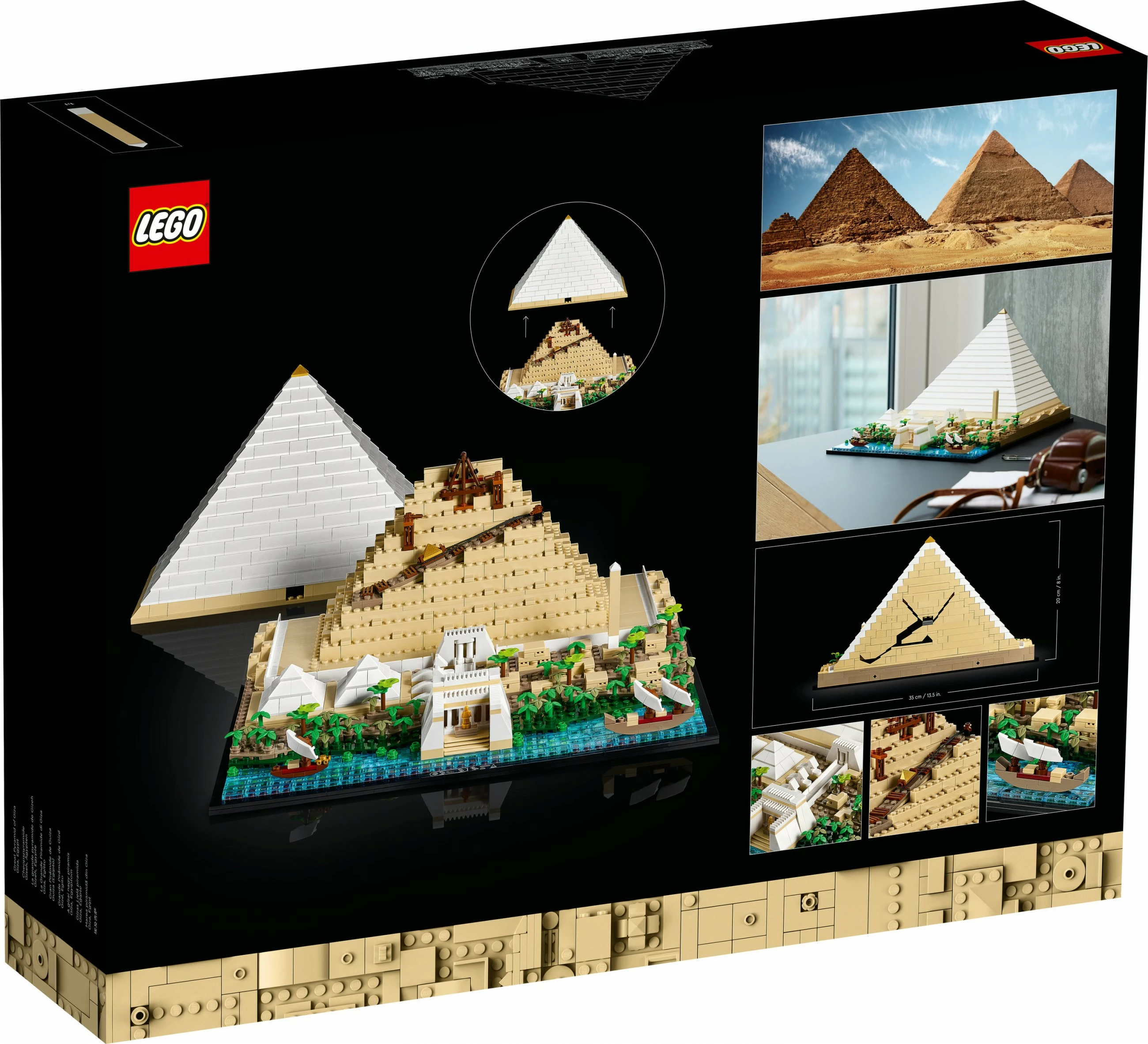 Model Piramide v Gizi, LEGO Architecture Great Pyramid of Giza, 1.476 kosov, večbarven