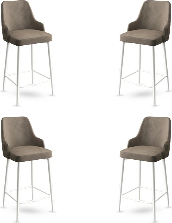 Set barskih stolov (4 kosa), Hanah Home Enox - kapučino, bela