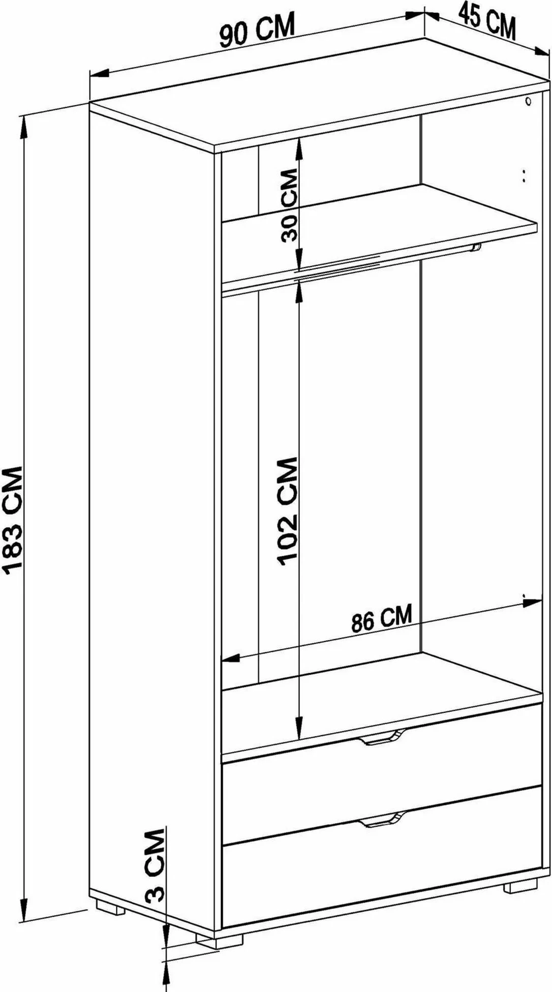 Omara Skye Decor, bela, 90 cm, 1600-016