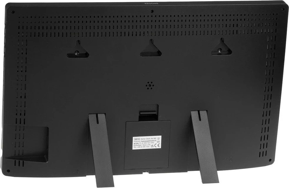 Stenska ura z velikim LCD zaslonom GreenBlue GB218, vremenska postaja, črna