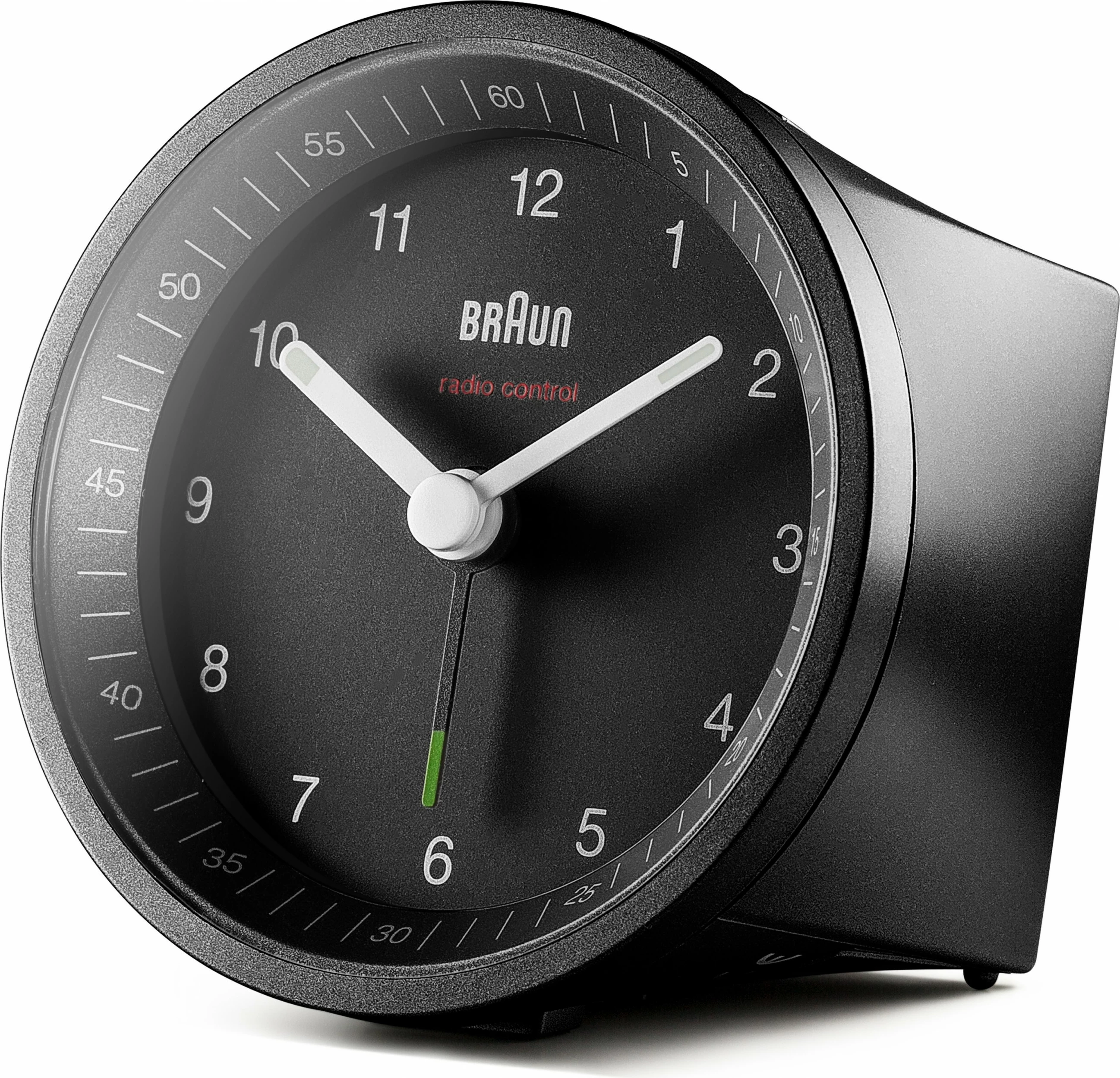 Budilka s kronometrom, Braun BC07, quartz, analogna, črna, rumena osvetlitev