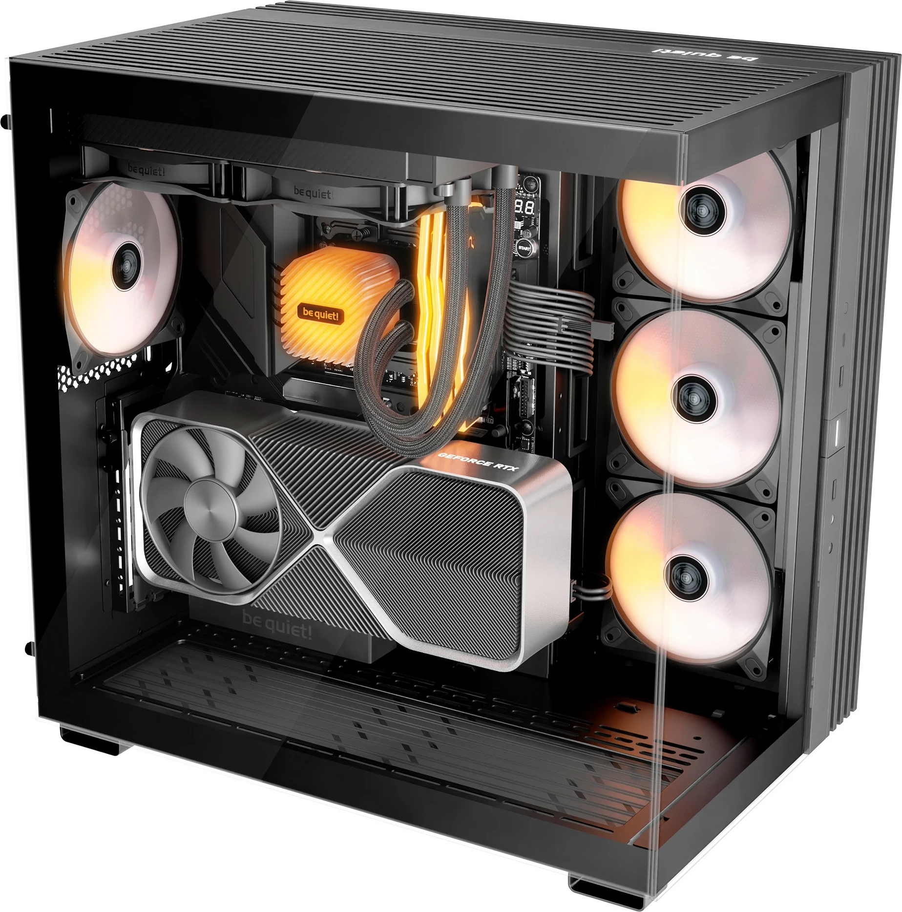 Miditower ohišje z RGB osvetlitvijo Be Quiet! Light Base 600 DX, črn