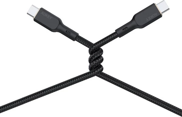 Kabel USB-C na USB-C, 1,8 m, 100 W, Kevlar, črn — AUKEY CB-KCC102