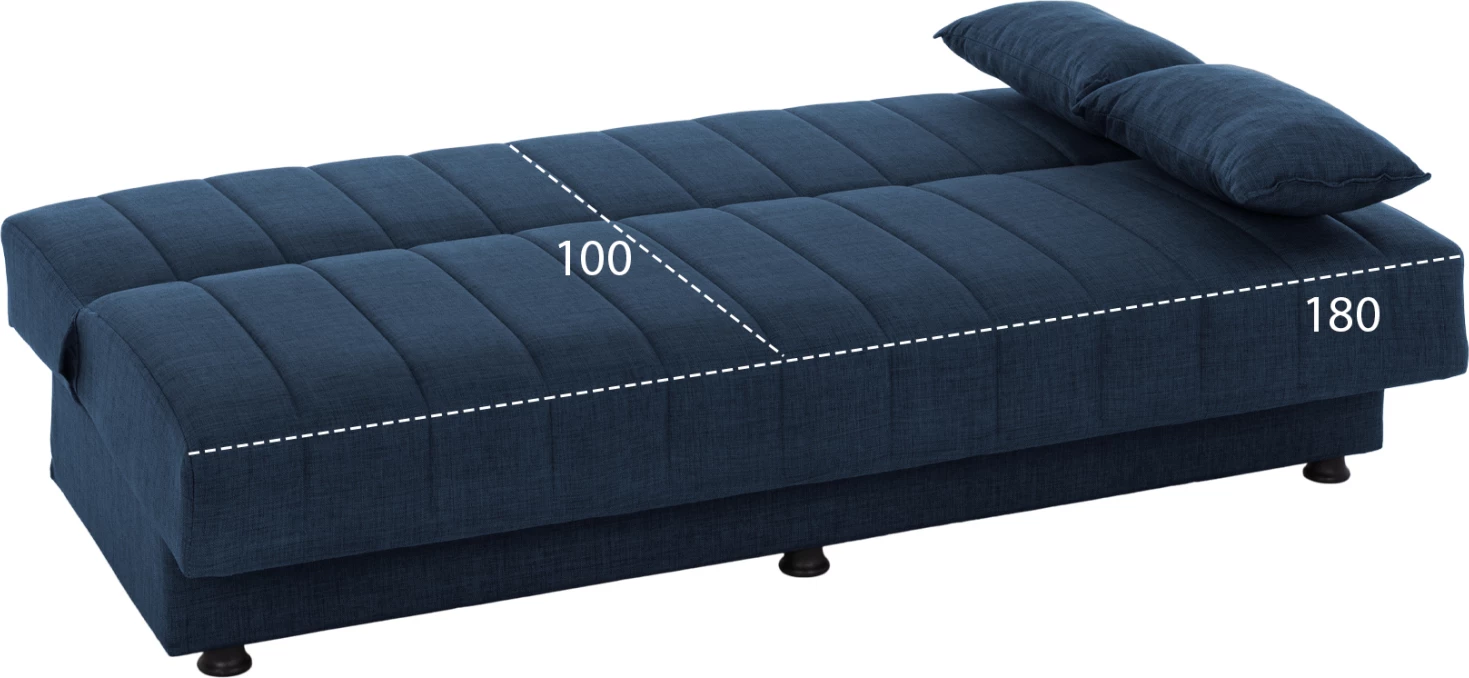 ANDRI FH3239.07, kavč-postelja, 3-sedežna, modra tkanina