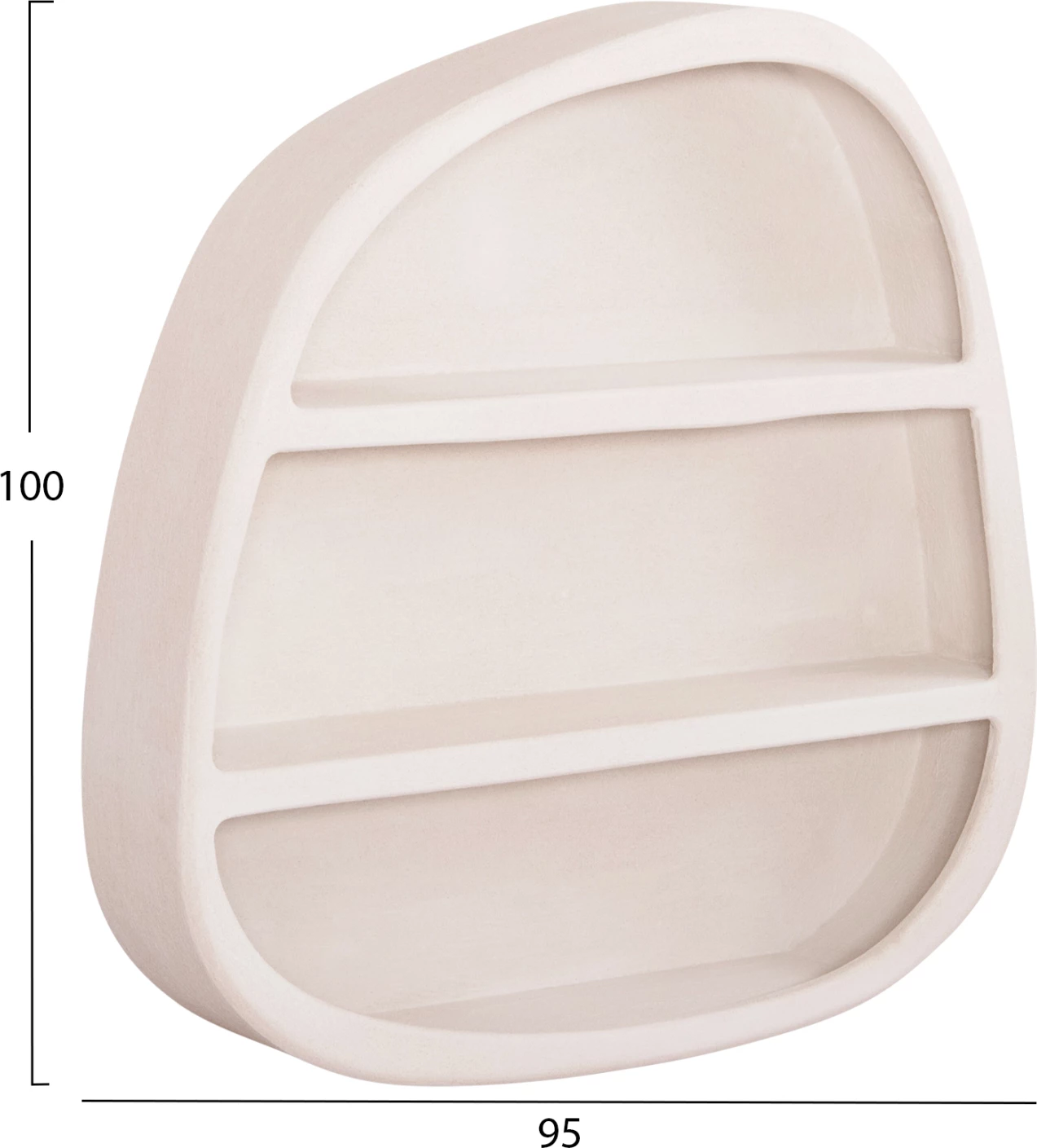 Stenska polica serije Santorini FH18058 MDF v barvi umazano bele 95x18x100Hcm