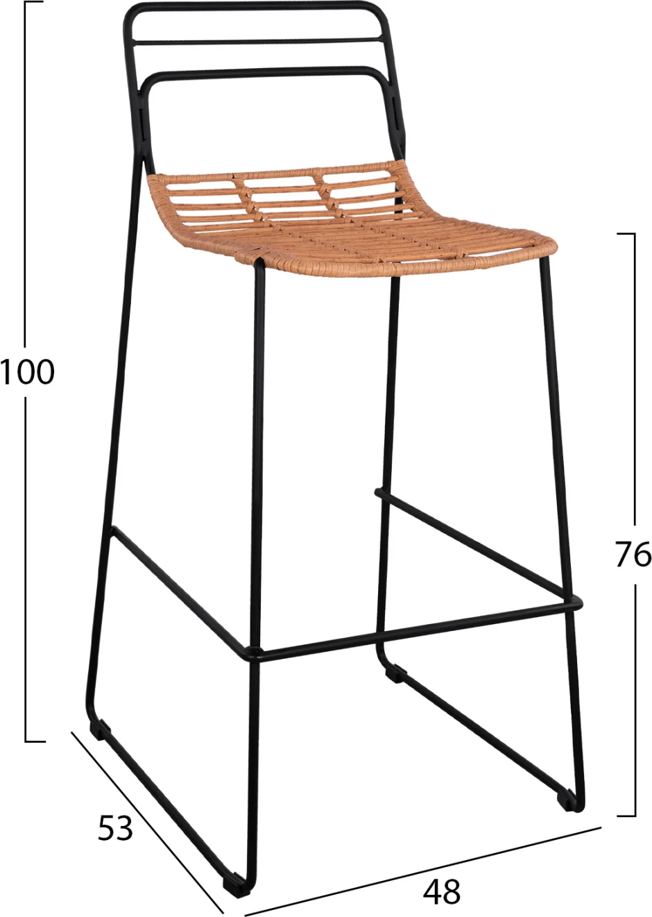 Kovinski stol Allegra FH5642 s pletenjem v bež barvi 48x53x100 cm