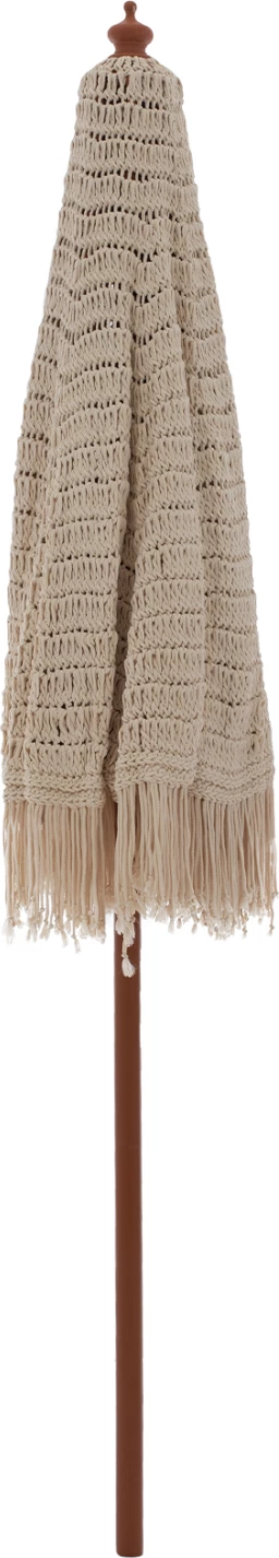 Senčnik makrame, ročno izdelan, bež, leseno ogrodje, Φ2,30 m, FH5779.01