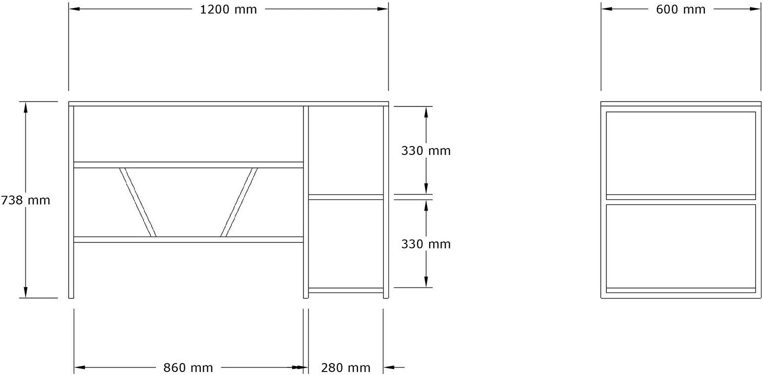 Študijska miza Hanah Home Caste, bela