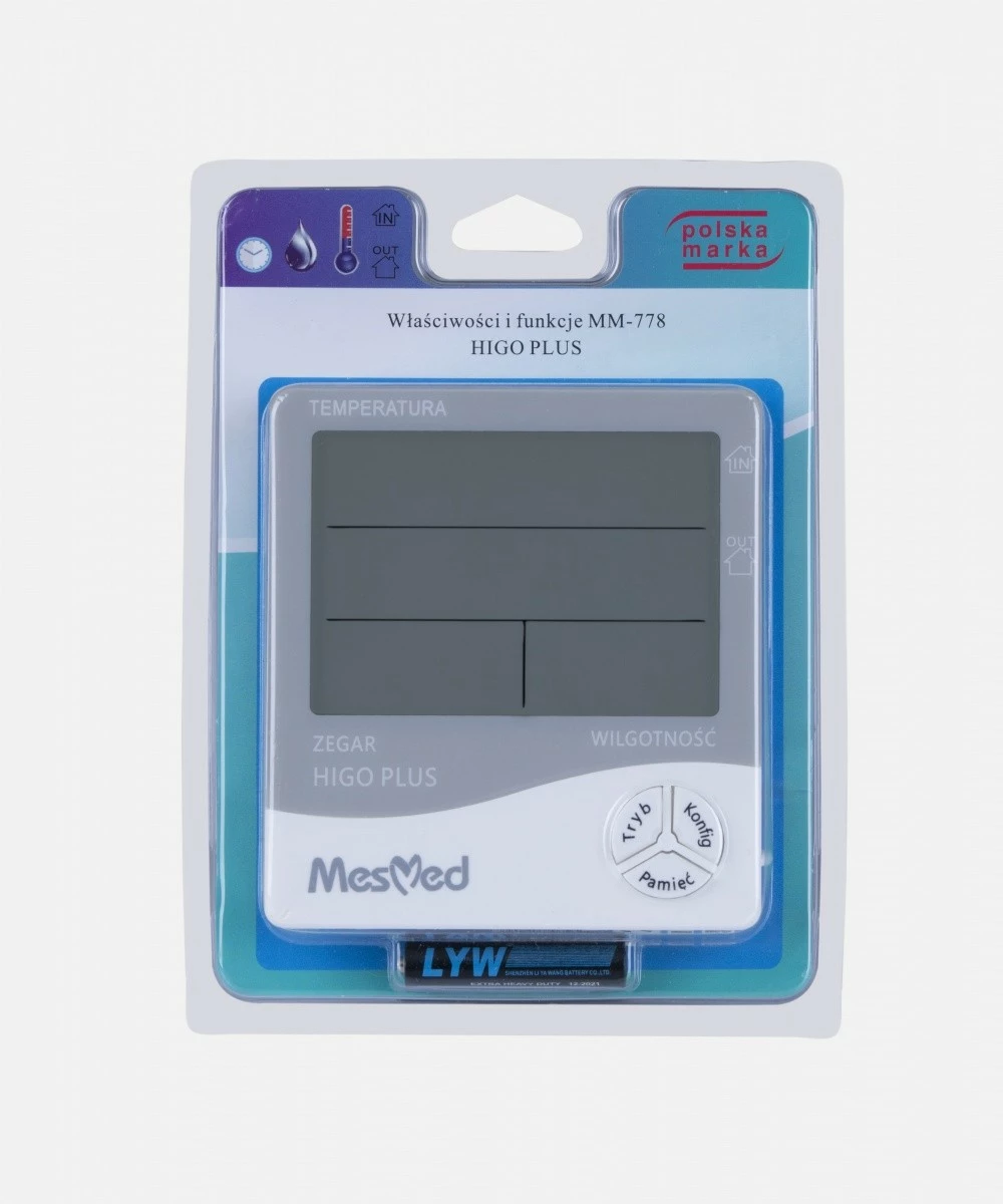 Higrometer z termometrom in uro Mesmed MM-778 Higo Plus, bel