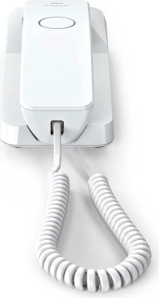 Žični stacionarni telefon, Gigaset DESK 200, 10 hitrih klicev, montaža na steno, brez zaslona, bel
