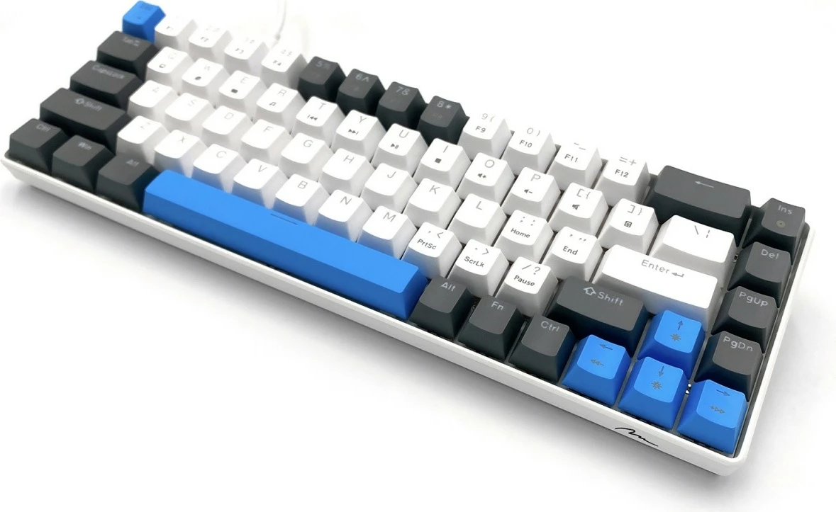 Mehanska igralna tipkovnica 60%, 68 tipk, USB-C, LED RGB, Media-Tech Red Core MX60 MT1259, črna/modra/bela