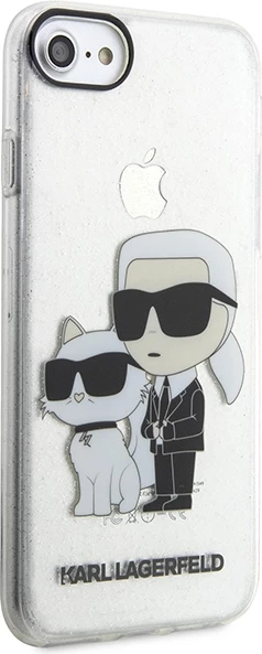 Transparenten ovitek za telefon z bleščicami Karl & Choupette, Karl Lagerfeld KLHCI8HNKCTGT za iPhone 7/8/SE 2020/SE 2022