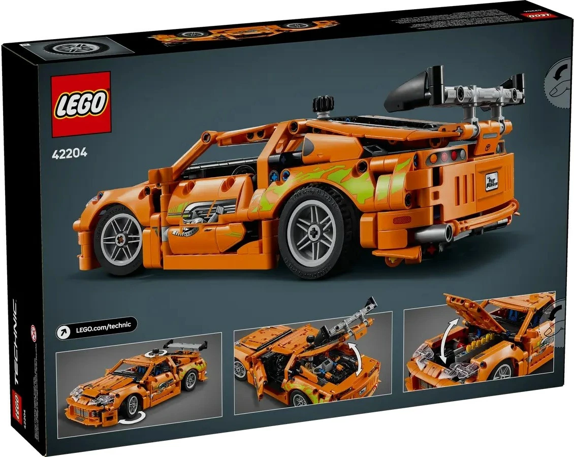 Detajni model Toyota Supra MK4 Fast & Furious, LEGO Technic, 810 delov, oranžna