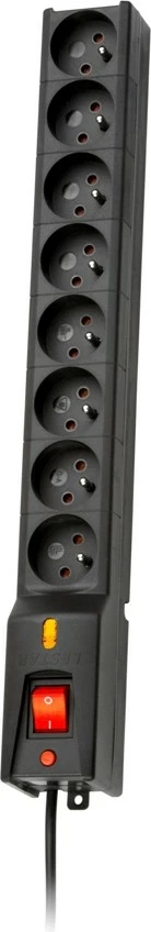 Razdelilnik Lestar LXA 816, 8 vtičnic, 3,0 m, črn