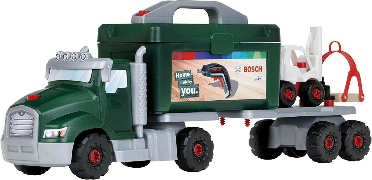Velik kamion igrača v stilu Bosch Klein Turning Truck, plastika, za fante, zelen/črn/srebrn