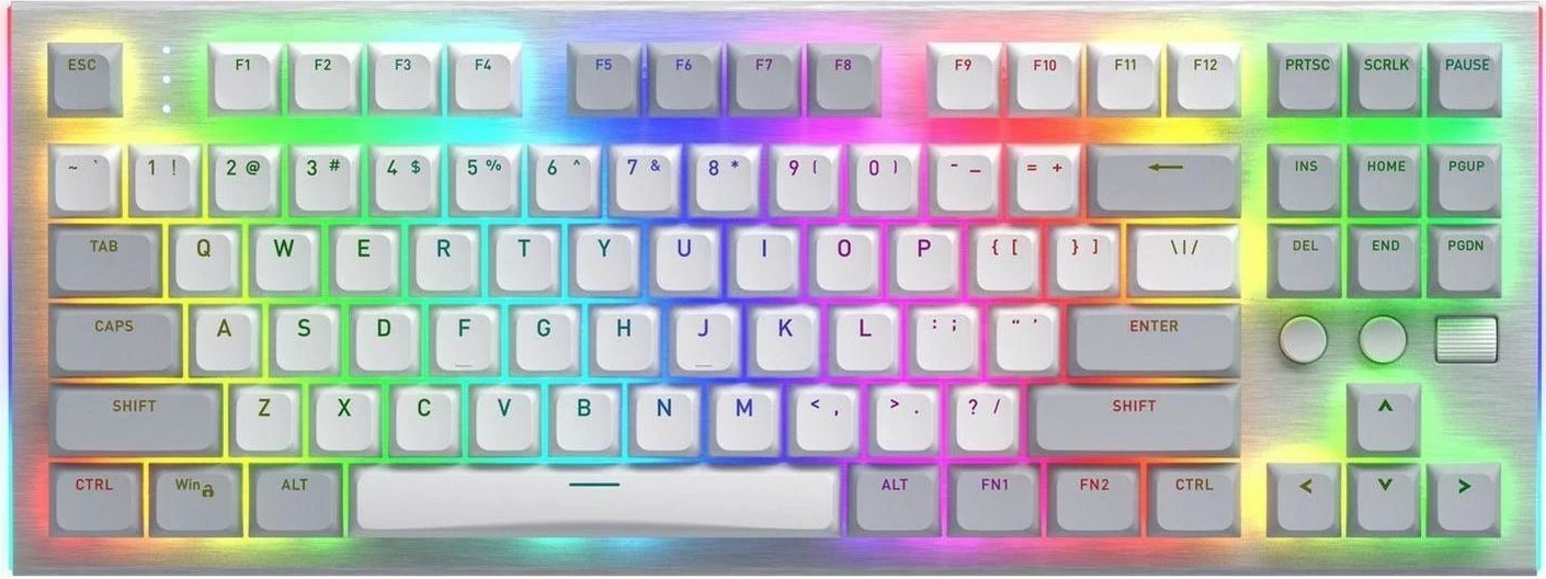 Mehanska tipkovnica Hator Gravity TKL HTK561, RGB, Hot-Swap, bela-siva