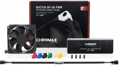 Hlajenje za ohišje Noctua NF-A8 PWM CH.BK.S, 8 cm, črno