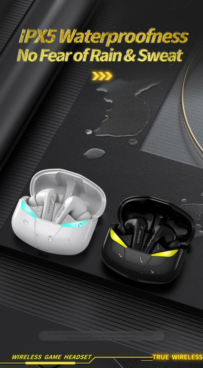 Brezžične slušalke za gaming s polnilno postajo, AWEI T35 TWS, Bluetooth 5.0, črne