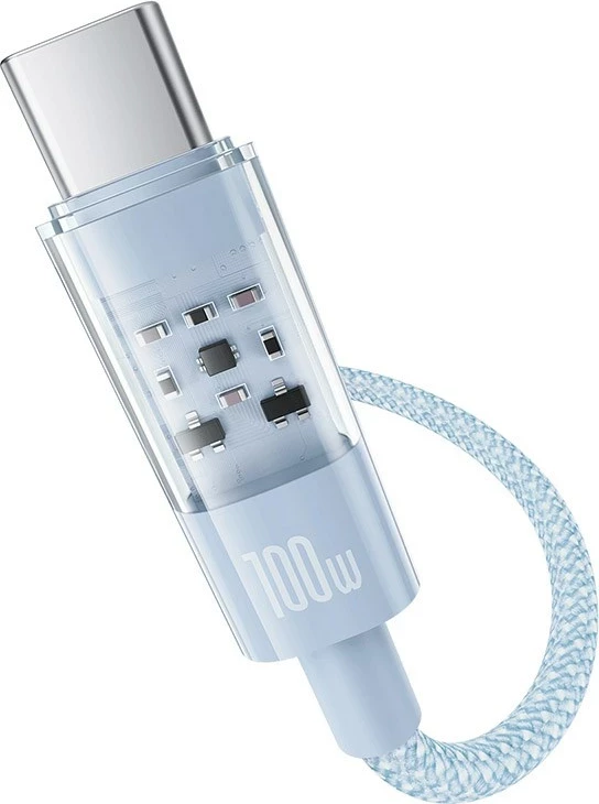 Kabel za hitro polnjenje in prenos podatkov Baseus Gem USB A na USB C, 2 m, 100 W, moder