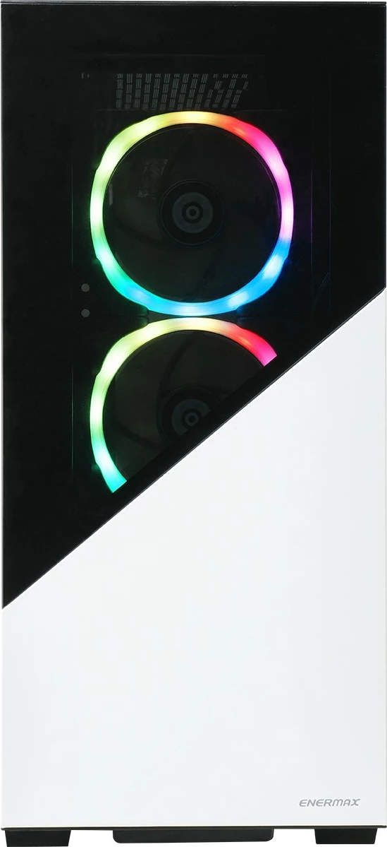 Midi tower ohišje z ARGB osvetlitvijo, Enermax ENERMAXK8 Snow White Black, steklo, bela