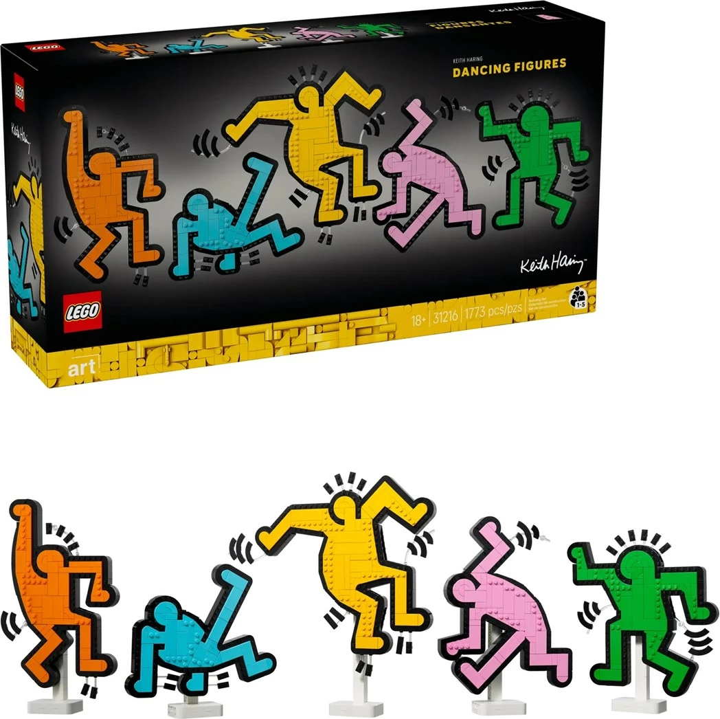 Umetniški set Dancing Figures, LEGO ART Keith Haring 31216, za odrasle, večbarven