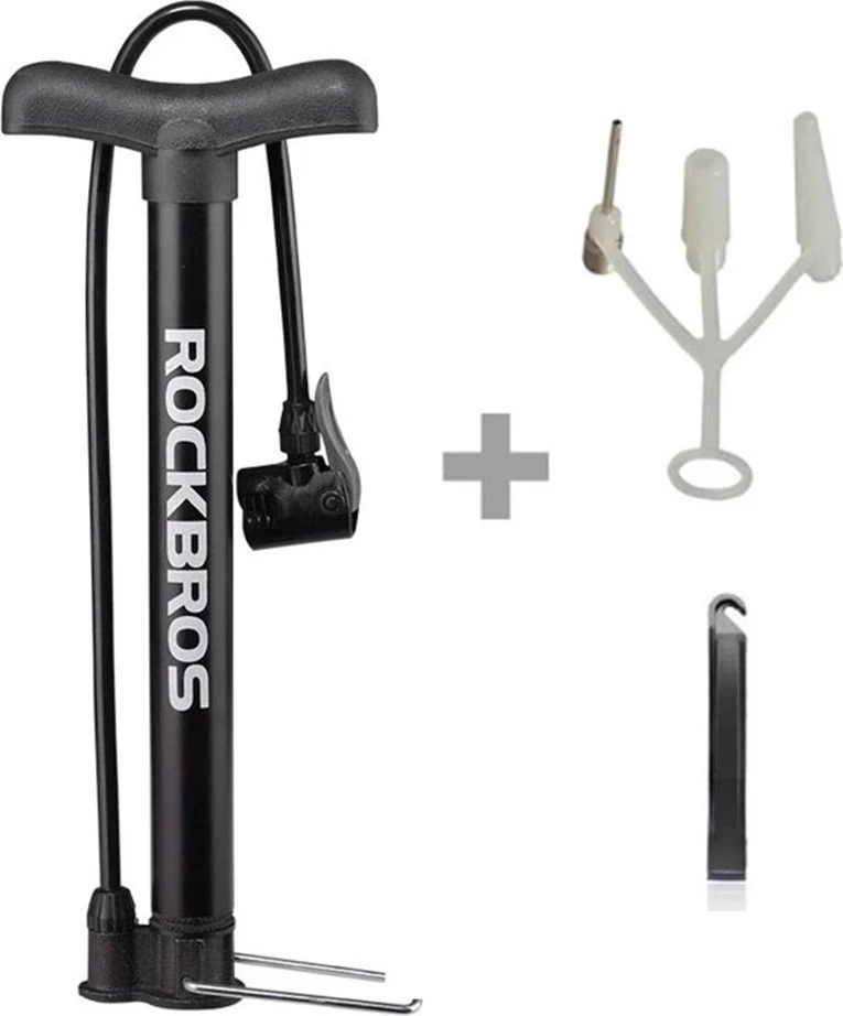 Talna tlačilka za kolo Rockbros A320, aluminijeva zlitina, črna, z dvojnim nastavkom in dodatki