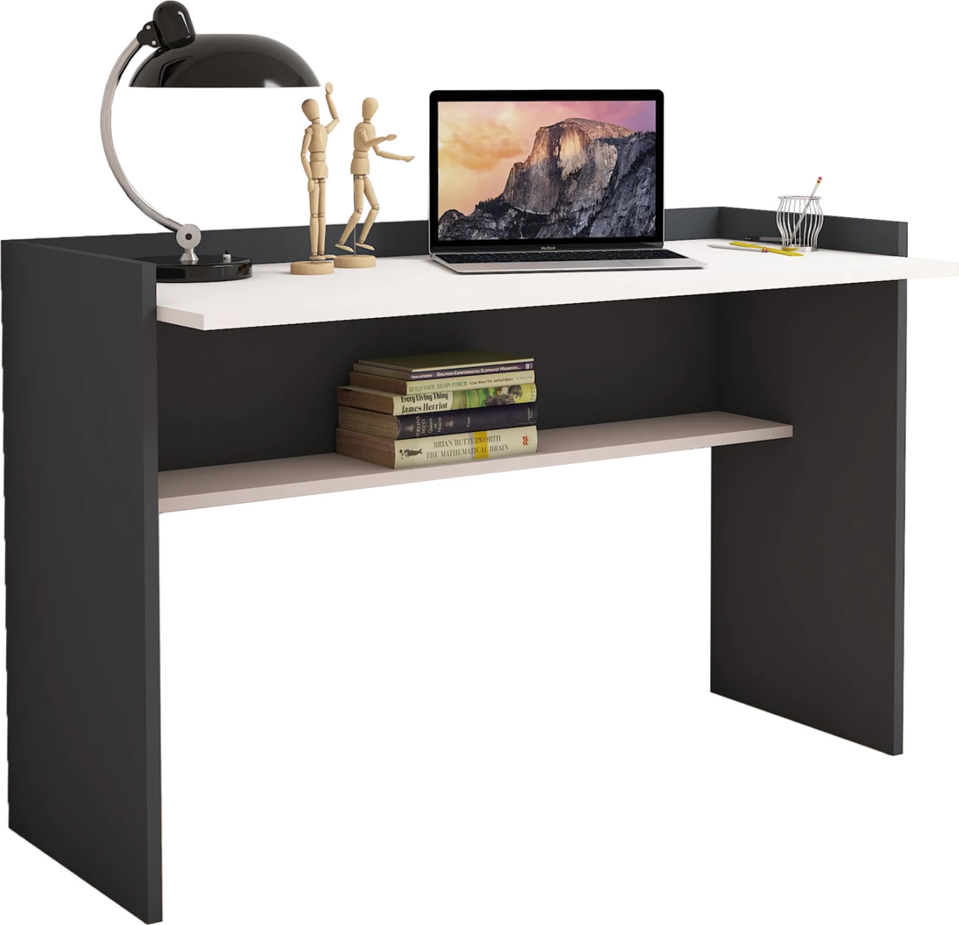 Pisarnaška miza iz melamina siva-bela 118x58x80H cm FH9227.13