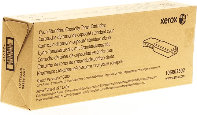 Toner kartuša Xerox 106R03502, standardna zmogljivost približno 2.500 strani, cijan