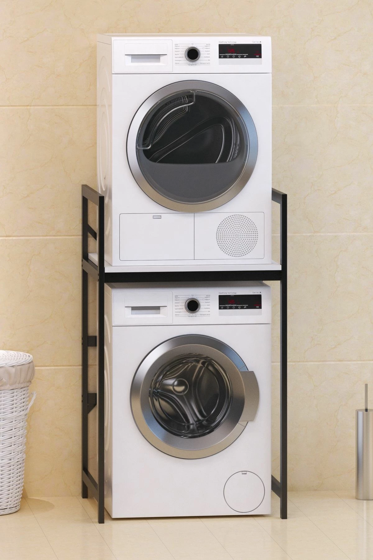 Omara za pralni stroj Skye Decor C7, bela in črna