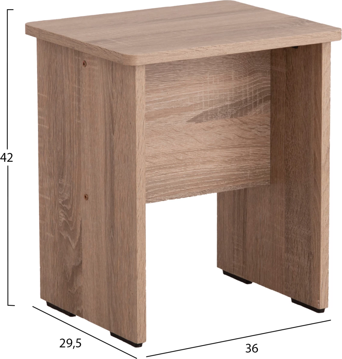 Toaletna miza z ogledalom in stolčkom CRYSTEL FH9938.11 melamin v barvi sonoma hrasta 74x39x155H cm