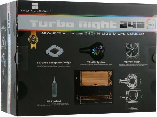 Tekočinski hladilnik All-in-one Thermalright Turbo Right 240C, 2x12 cm, črn