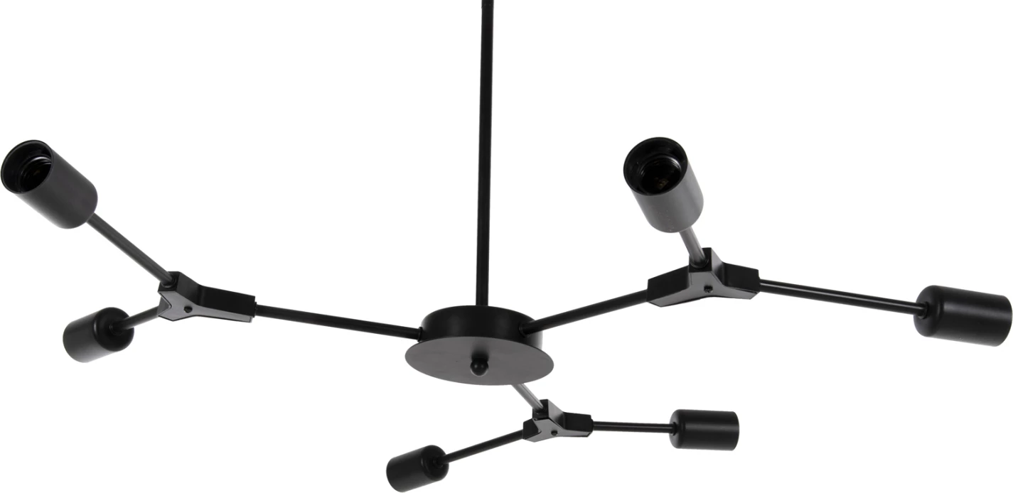 Stropna viseča svetilka s 6 lučmi FH4125 črna kovina 75x75x75H cm