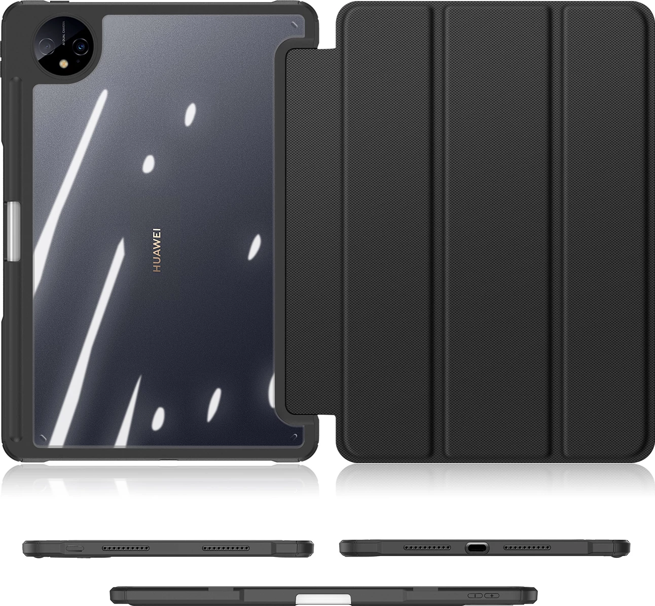 Ovitek za tablico Dux Ducis Toby za Huawei MatePad Pro 11'' (2022), z oporo, samodejno spanje, črn
