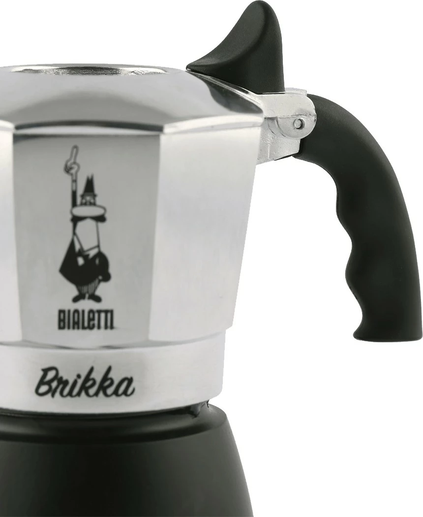Brika za kavo Bialetti New Brikka 2023, 2 skodelici, alumin, črno/inox
