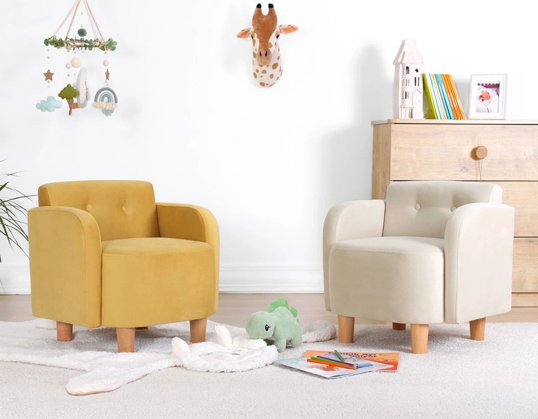 Otroški naslanjač s krili Atelier del Sofa Volie, krem