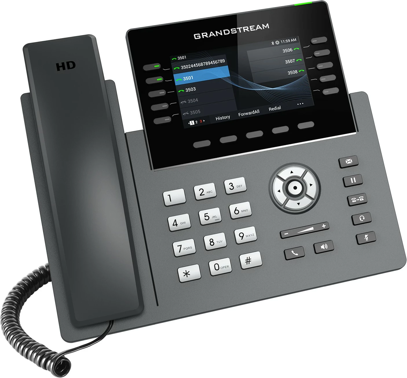 IP telefon, 10 linij, črn-siv Grandstream GRP2615